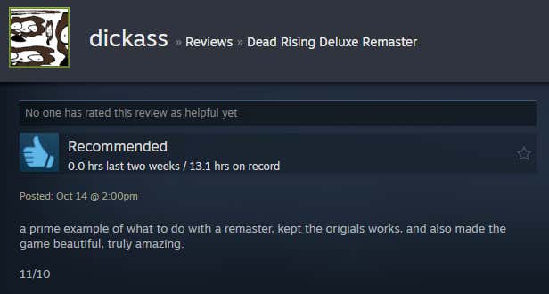 Εικόνα για ένα άρθρο με τίτλο Dead Rising Deluxe Remaster, όπως αποκαλύπτεται από το Steam Reviews